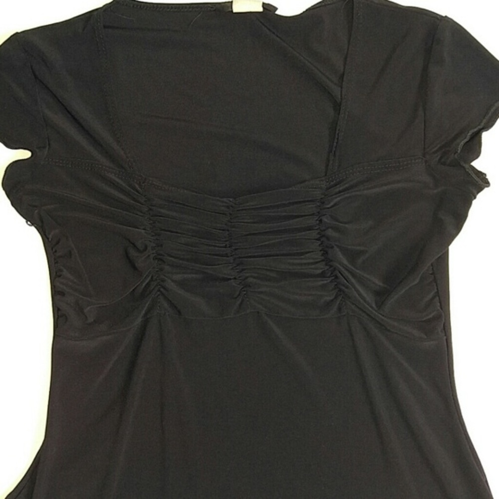 Black Feminine Body con shirt Gathered Bust Size S